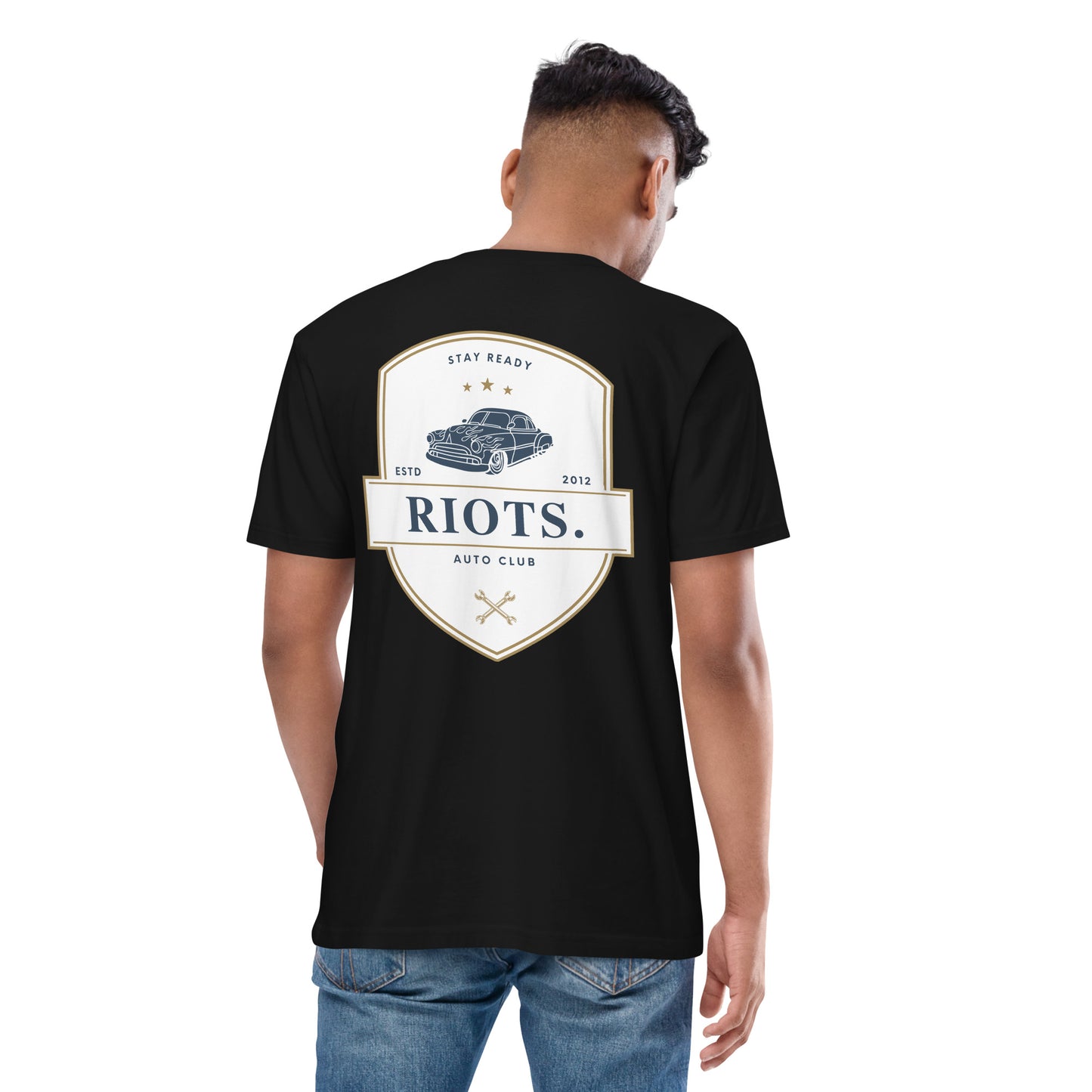 RiOTS. - AUTO CLUB - HEAVYWEIGHT T-SHIRT - Black