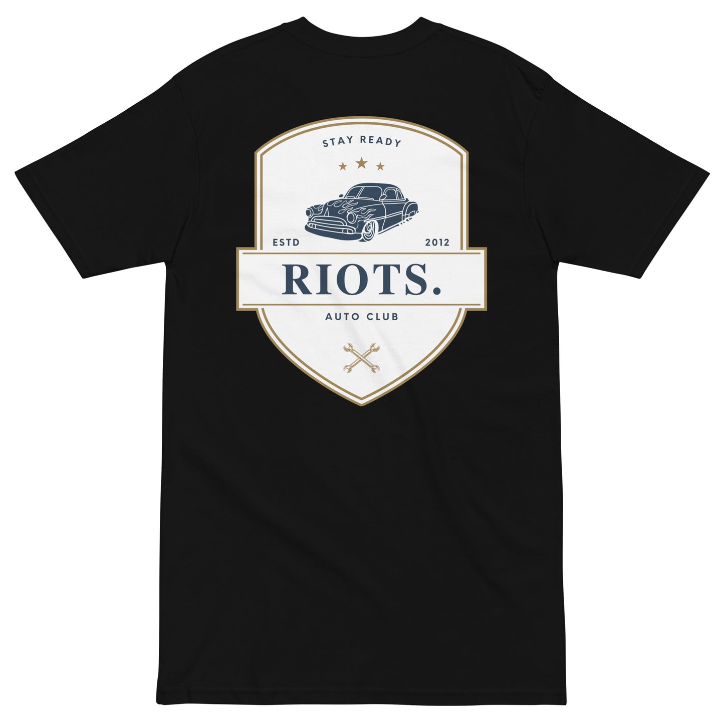 RiOTS. - AUTO CLUB - HEAVYWEIGHT T-SHIRT - Black