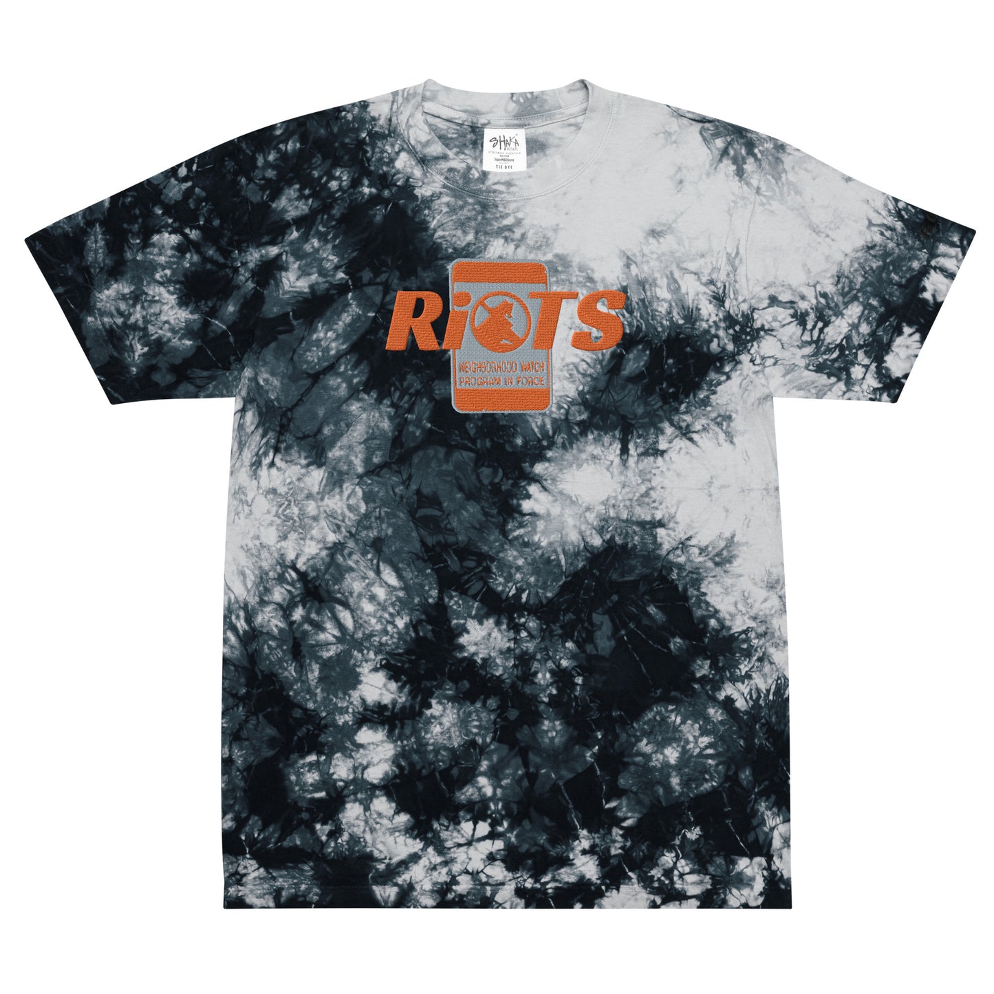 RiOTS. - THE WATCHERS Oversized Tie-Dye T-Shirt - Charcoal